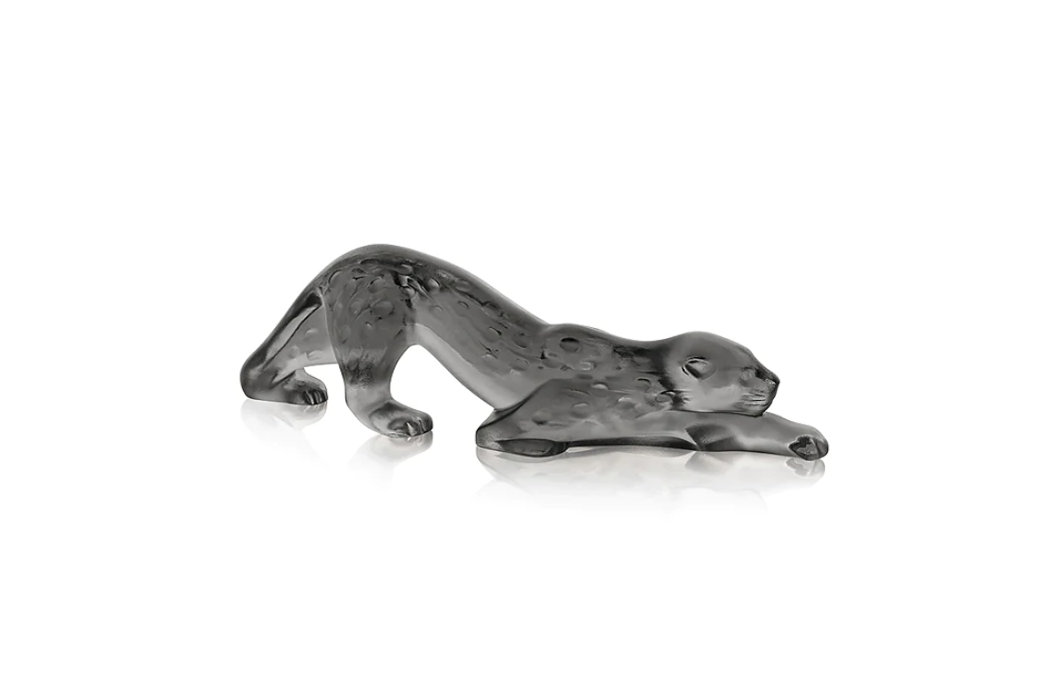 Zeila Panther Small Sculpture Grey Crystal Lalique