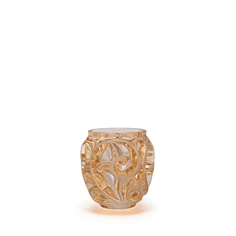 Tourbillons Small Vase Gold Luster Crystal Lalique