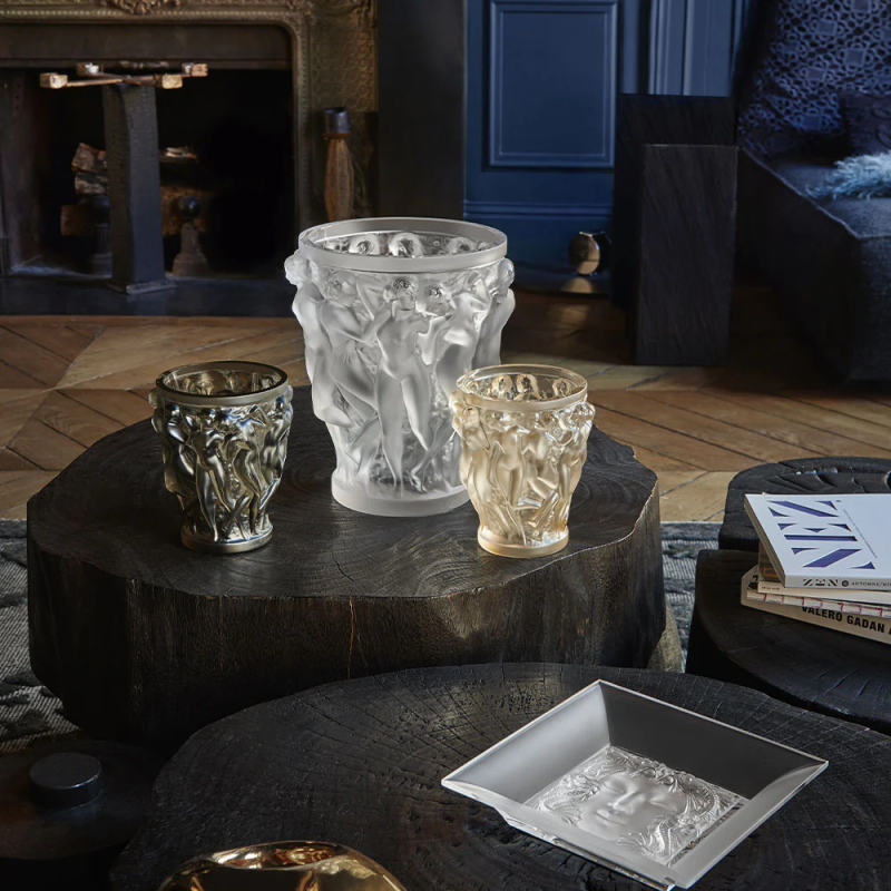 Bacchantes Small Vase Bronze Crystal Lalique