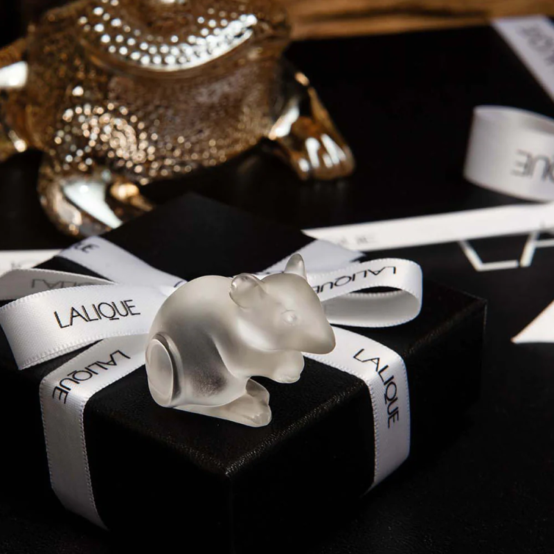 Mouse Sculpture Clear Crystal Lalique