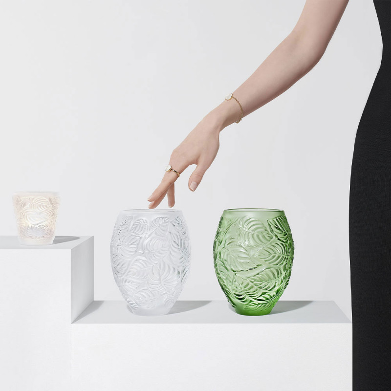 Feuilles Votive Clear Crystal Lalique