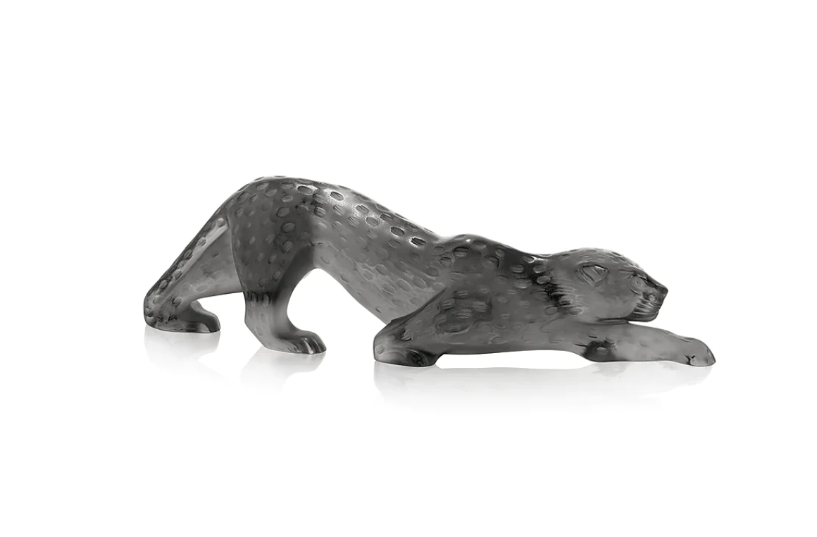 Zeila Panther Large Sculpture Grey Crystal Lalique