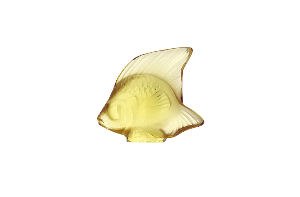 Fish Sulpture Yellow Gold Crystal Lalique
