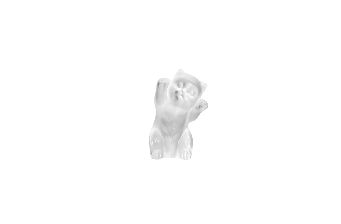 Kitten Sculpture Clear Crystal Lalique