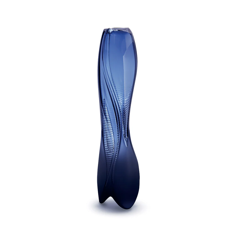 Visio Vase Midnight Blue Crystal Lalique & Zaha Hadid