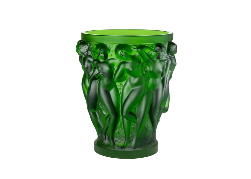 Bacchantes Vase Green Amazon Crystal Lalique