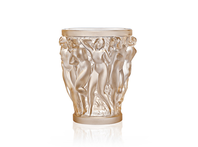 Bacchantes Vase Gold Luster Crystal Lalique