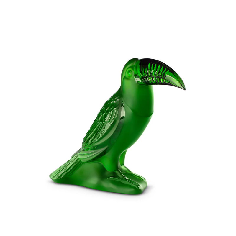 Toucan Sculpture Amazon Green Crystal Lalique